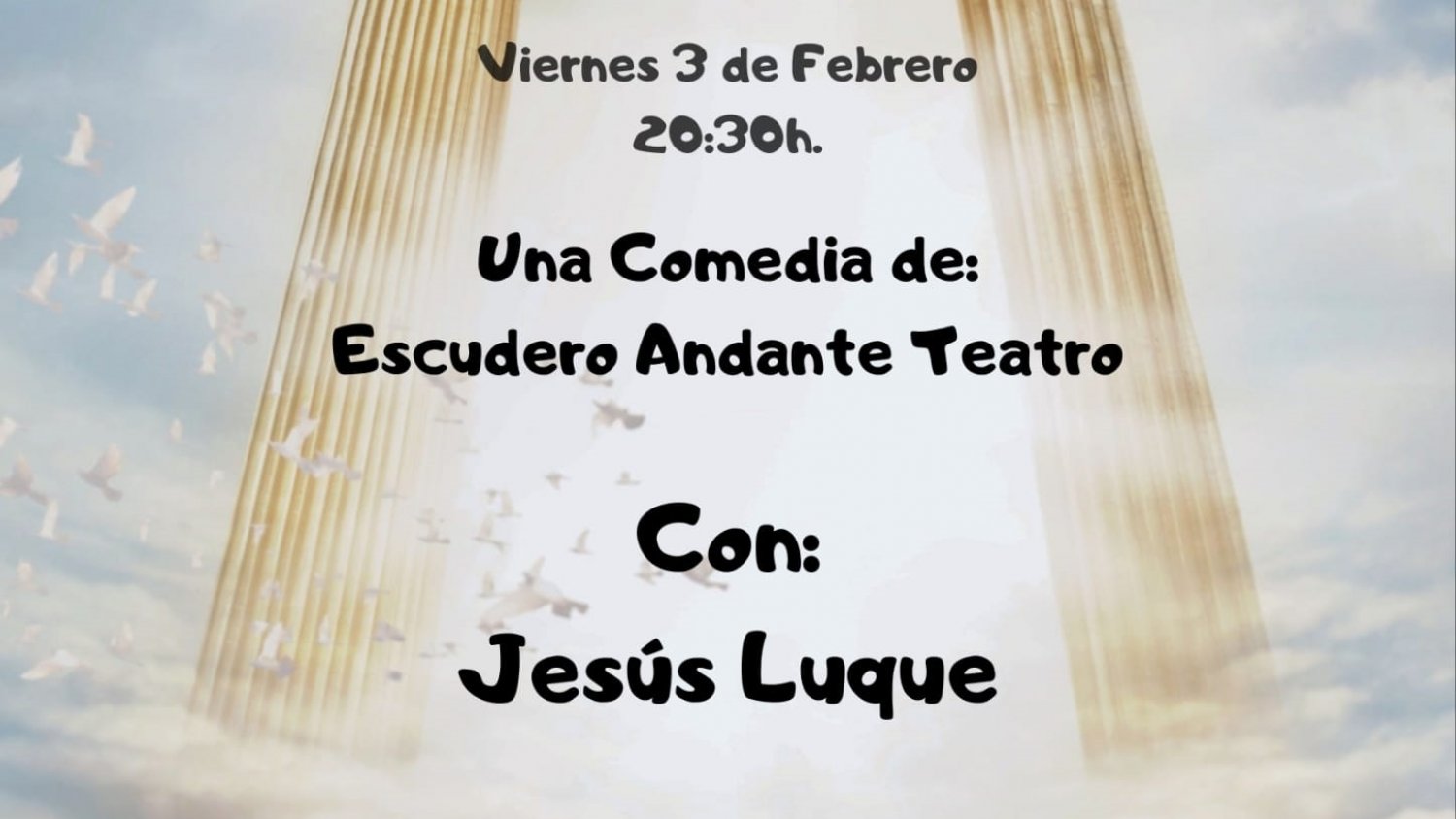El Centro Cultural Padre Manuel acogerá la comedia 'El Paraíso', con Jesús Luque