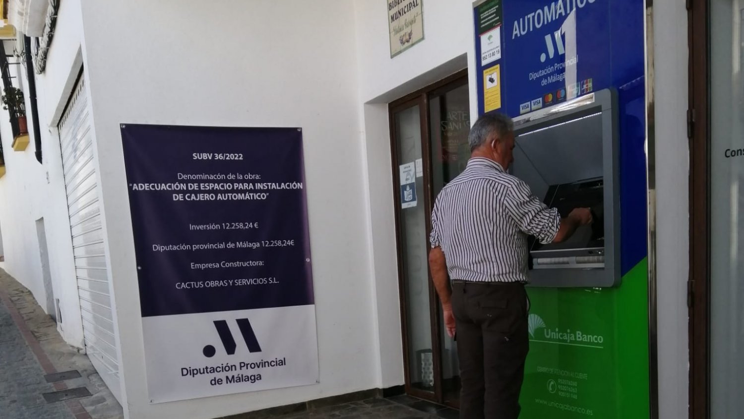 Diputación y Unicaja Banco instalan cajeros en Algatocín, Benalauría y Serrato